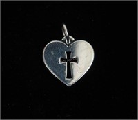 James Avery Charm or Pendant Heart w/Cross Cutout