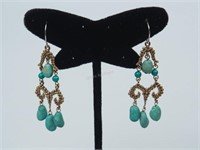 Stephen Dweck Gilt Silver & Turquoise Earrings