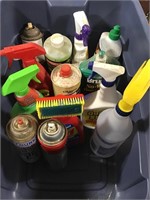 Tote of household chemicals