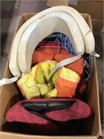 Box of boat seat cushion life jackets & more