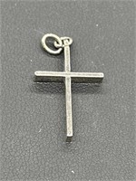 10kt Gold and Electroplate Cross Pendant TW .8g