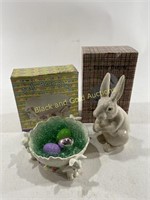 Easter/Rabbit Themed Statue & Bowl
