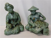 1963 Universal Statuary Asian Chalkware Sculptures