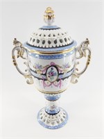 Magnificent lidded urn, 18" tall, French style, wi