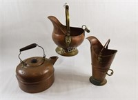 Copper & Brass Kettle, Pitcher & Coal Containers