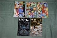 5 modern age Japanese comic books; as is