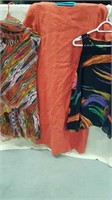 ORANGE LINEN DRESS + PANTS/TOP/SCARF SET + TOP