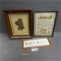Vintage Sampler Embroidery Picture & Others