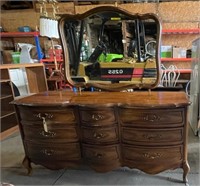 French Provincial Style 9 Drawer Dresser (65"W x