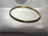 14k Thin Engraved Bangle Bracelet