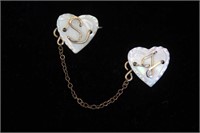 Delicate Mother of Pearl Heart Sweater Chain
