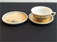 3pc Vintage Lusterware Mini Teacup & Saucers