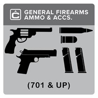 General Firearms, Ammo/Acc. Lots 701 and Up