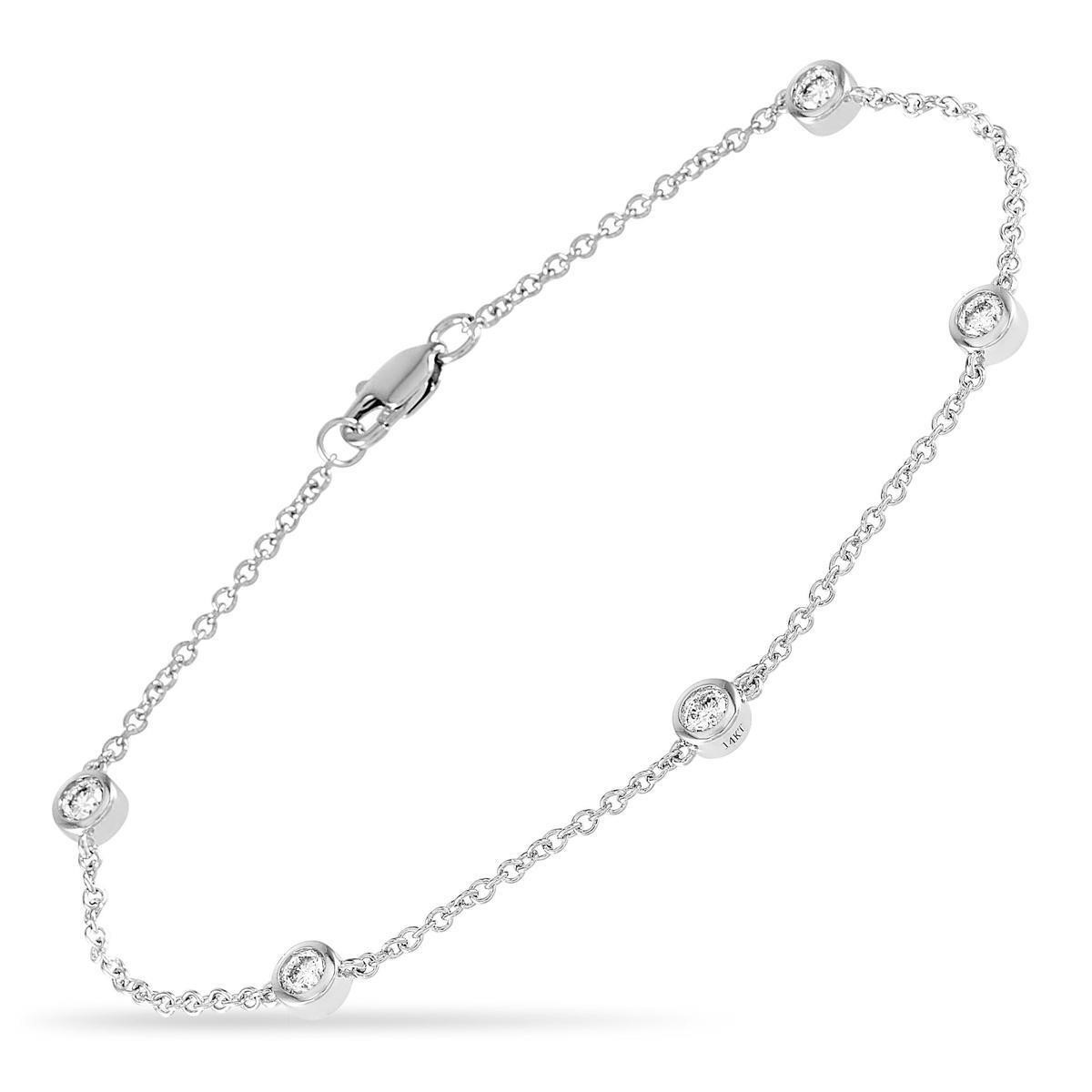 14K White Gold 0.50 ct Diamond Bracelet