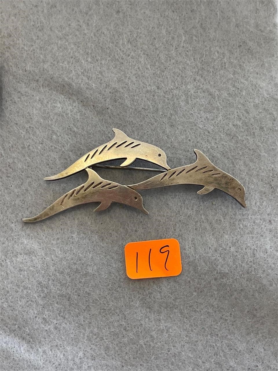 Sterling Dolphin Pin