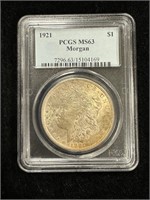 1921 PCGS MS63 Morgan Silver Dollar