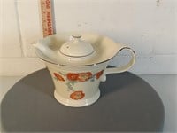 vtg Hall China Orange Poppy Melody teapot with