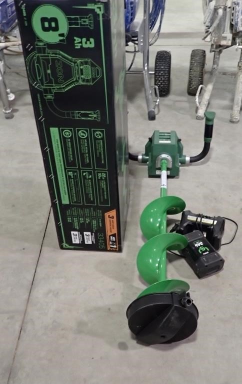 ION CORDLESS ICE AUGER, BATTERY & CHARGER