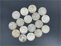17 - U.S half dollar silver coins