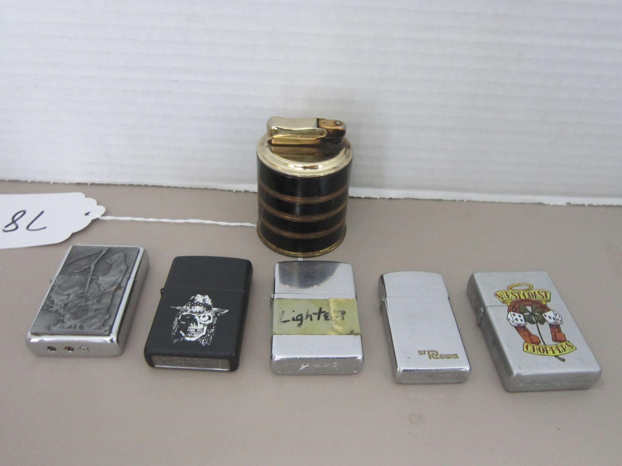 6 COLLECTIBLE ZIPPO LIGHTERS AND OTHER