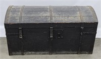 (G) Wood Domed Trunk With Metal Accents 43" By