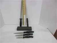 3) Chicago cutlery knives, 3) sharpeners