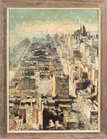 Kay Tranavitch - Oil on Board - "The City"