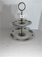 Two tier China cake stand