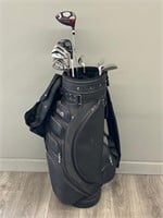 Golf Bag w/ Clubs, Rain Cover