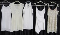 (5) White Women's Short Dresses Sz. M