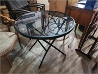 Glass table and 3 chairs