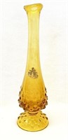 Vintage FENTON amber glass bud vase