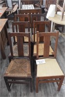(7) Wicker Bottom Chairs