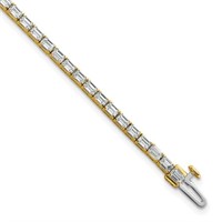 14K- Diamond VS/SI FGH Emerald Tennis Bracelet