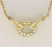 .50 Ct Diamond Chain Link Station Necklace 18 Kt