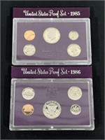 1985 & 1986 COIN PROOF SETS