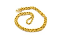 High carat gold heavy rope chain necklace