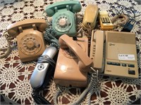 Six Vintages Phones including three rotary Phones