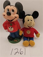 Mickey Mouse Club Bank and Music Playing Doll