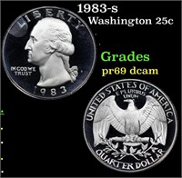 Proof 1983-s Washington Quarter 25c Grades GEM++ P