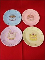 Four Avon Small Birthday Plates