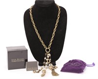 JOAN RIVERS Brass Tone Charm Necklace