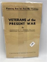 WWII DOCUMENT VETERANS OF THE PRESENT WAR  VF