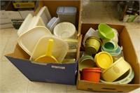Tupperware, plastic containers and other - 2 boxes