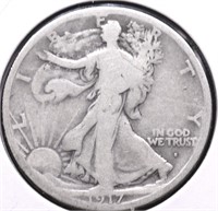 1917 S WALKING HALF DOLLAR VG