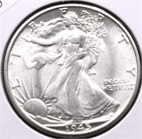 1945 D GEM BU WALKING HALF DOLLAR