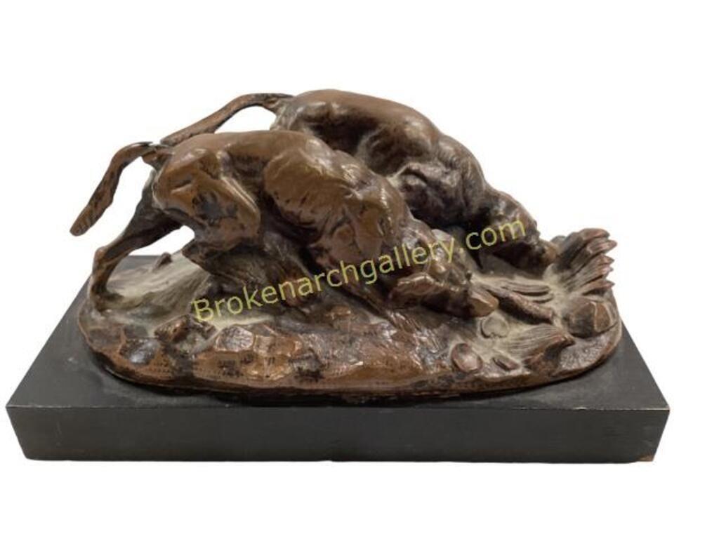 Cellini Arts Cold Cast Bronze, Hunting Dogs