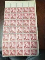 USA sheet of 35 mint stamps 3 cents 1950s