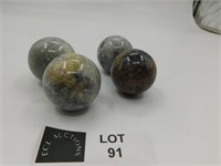 MARBLE BALLS, APROX 3 INCHES DIAMETER