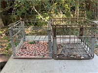 2 Vintage Metal Milk Crates